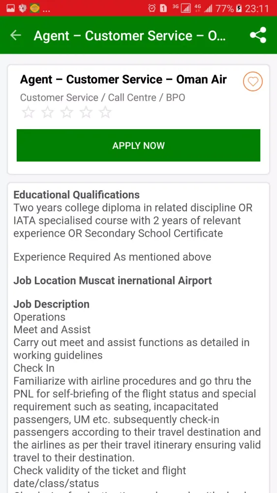 Zrzuty ekranu Jobs in Oman