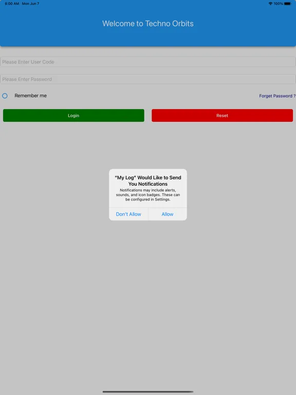 Tangkapan layar MyLog - Techno Orbits iPad 