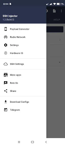 Zrzuty ekranu SSH Injector - Tunnel VPN