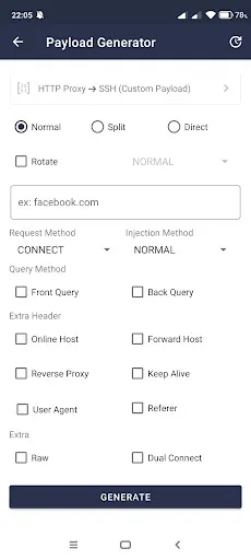 Zrzuty ekranu SSH Injector - Tunnel VPN