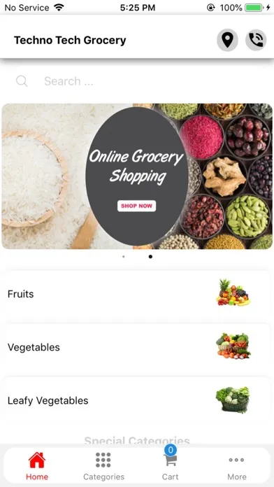 Tangkapan layar Technow Groceries