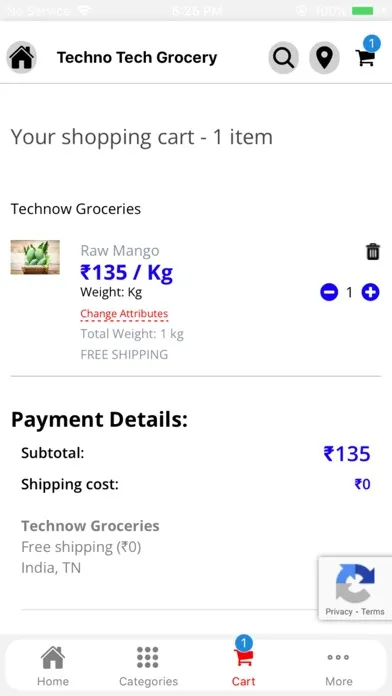 Tangkapan layar Technow Groceries
