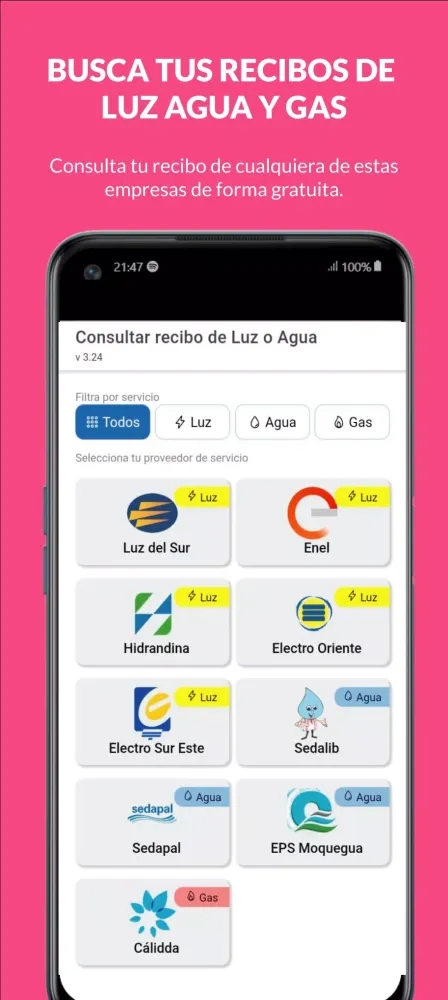 Mi Recibo - De Agua, Luz, Gas應用截圖