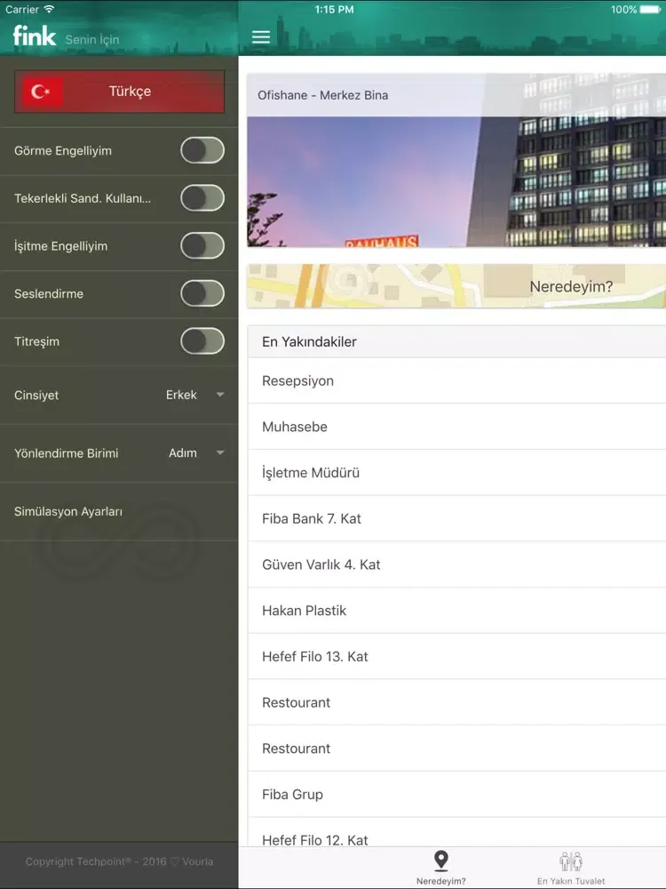 Zrzuty ekranu Fink - Yönlendirme Asistanı iPad 