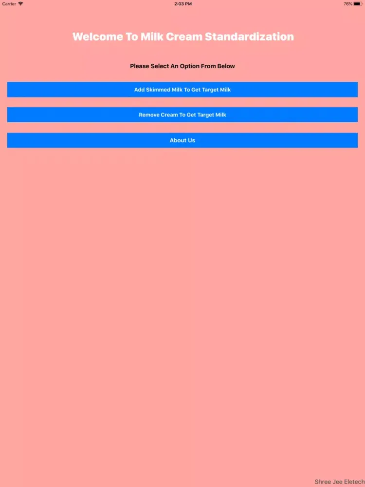 Milk Cream Standardization iPad  स्क्रीनशॉट