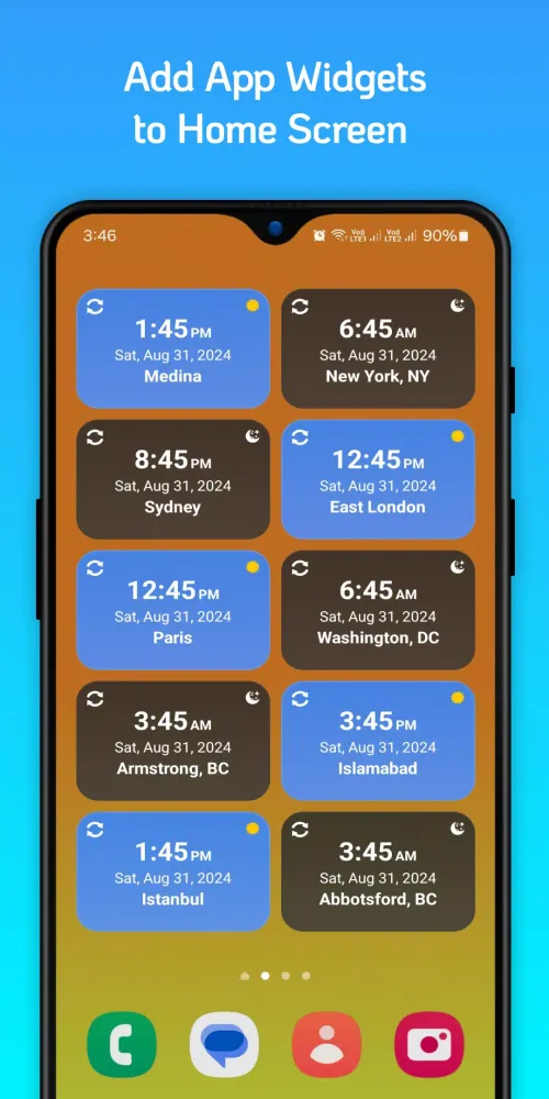 World Clock Time Zones Widget Screenshots