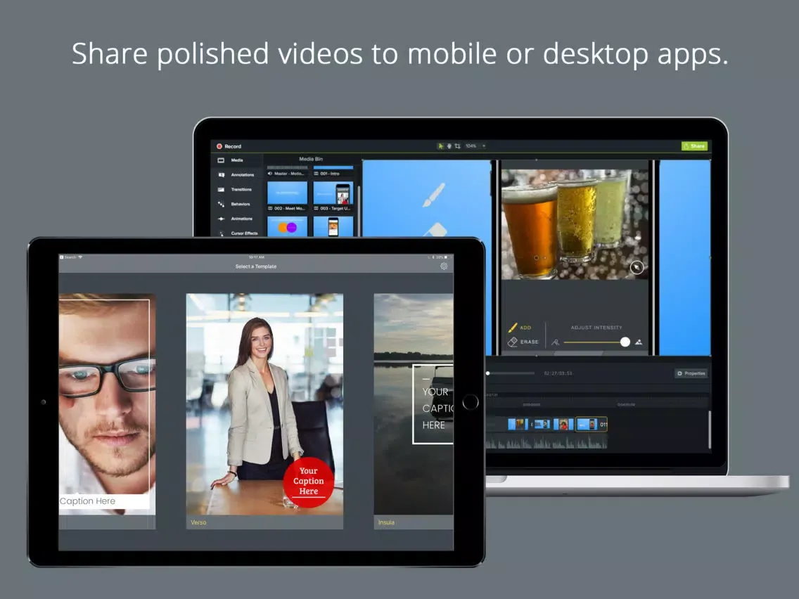 Tangkapan layar TechSmith Motion iPad 