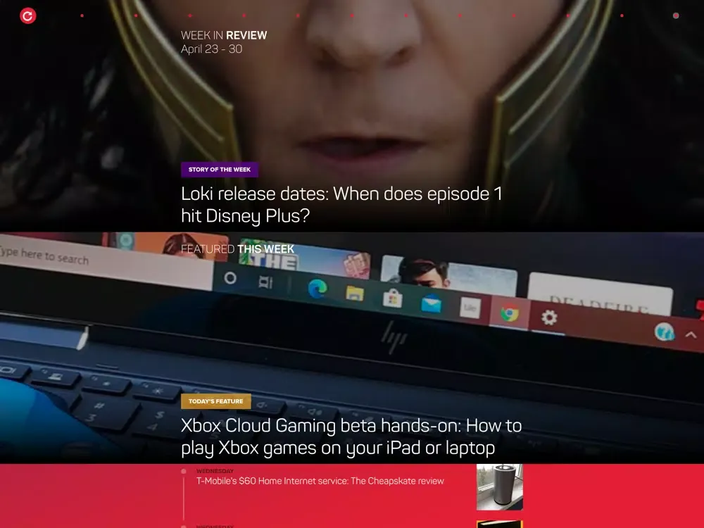 Zrzuty ekranu CNET's Tech Today iPad 