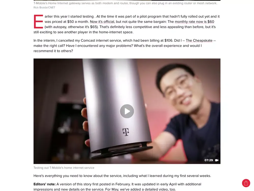 Zrzuty ekranu CNET's Tech Today iPad 