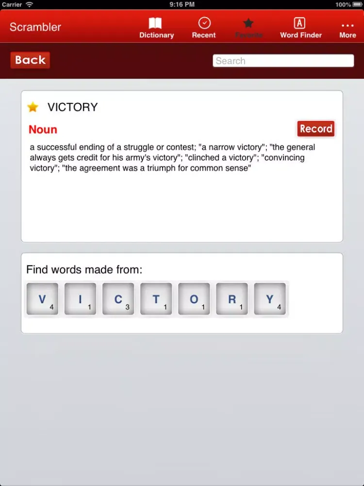 Scrambler - Ultimate Word Helper for SCRABBLE®, Words with Friends and Wordfeud crossword games iPad  Screenshots