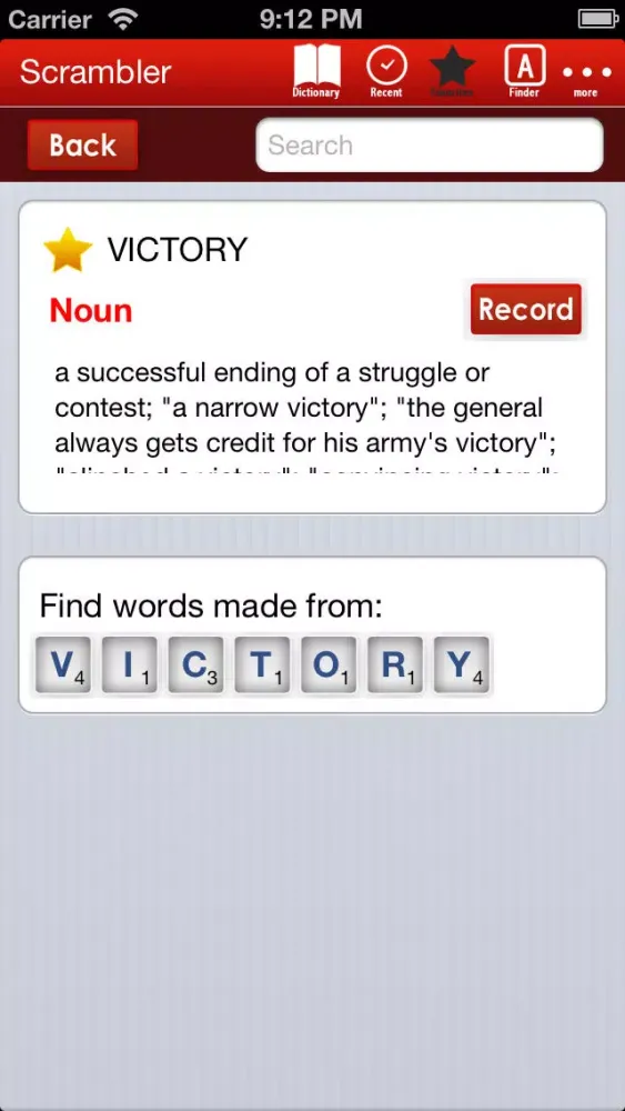 Scrambler - Ultimate Word Helper for SCRABBLE®, Words with Friends and Wordfeud crossword games Screenshots