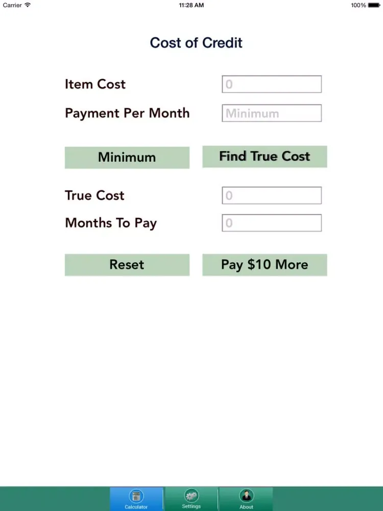 Cost of Credit Calculator iPad Ekran Görüntüleri
