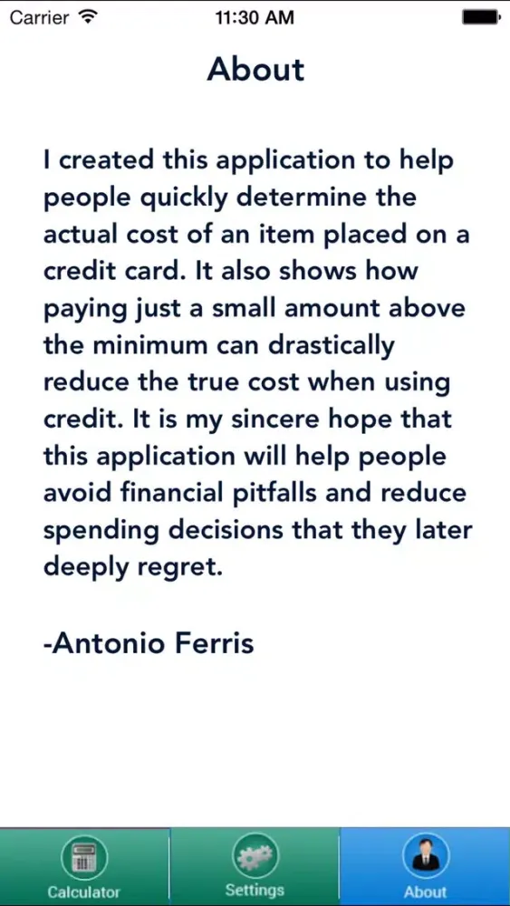 Cost of Credit Calculator Ekran Görüntüleri