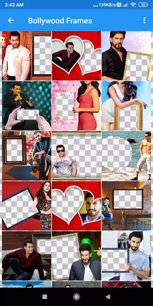 Tangkapan layar Bollywood Photo Frames Editor: