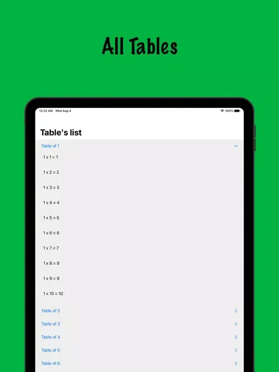 Ảnh chụp màn hình của Table Easy iPad 