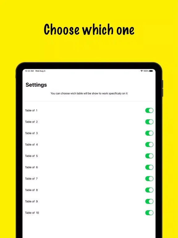 Ảnh chụp màn hình của Table Easy iPad 
