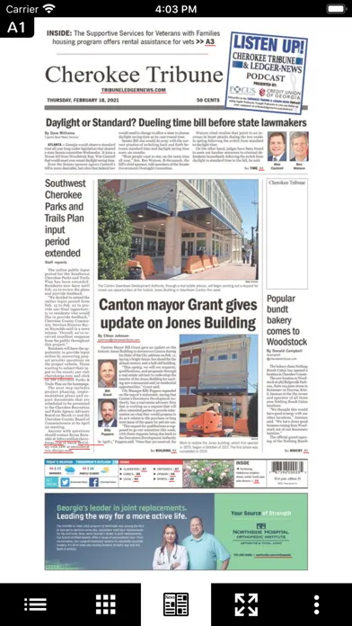 Tangkapan layar Cherokee Tribune