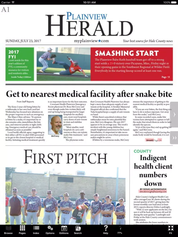Plainview Herald iPad  سکرین شاٹس