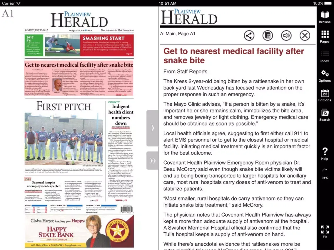 Plainview Herald iPad  سکرین شاٹس