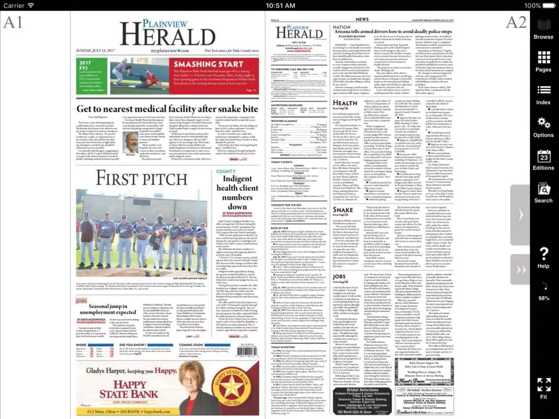 Plainview Herald iPad  سکرین شاٹس