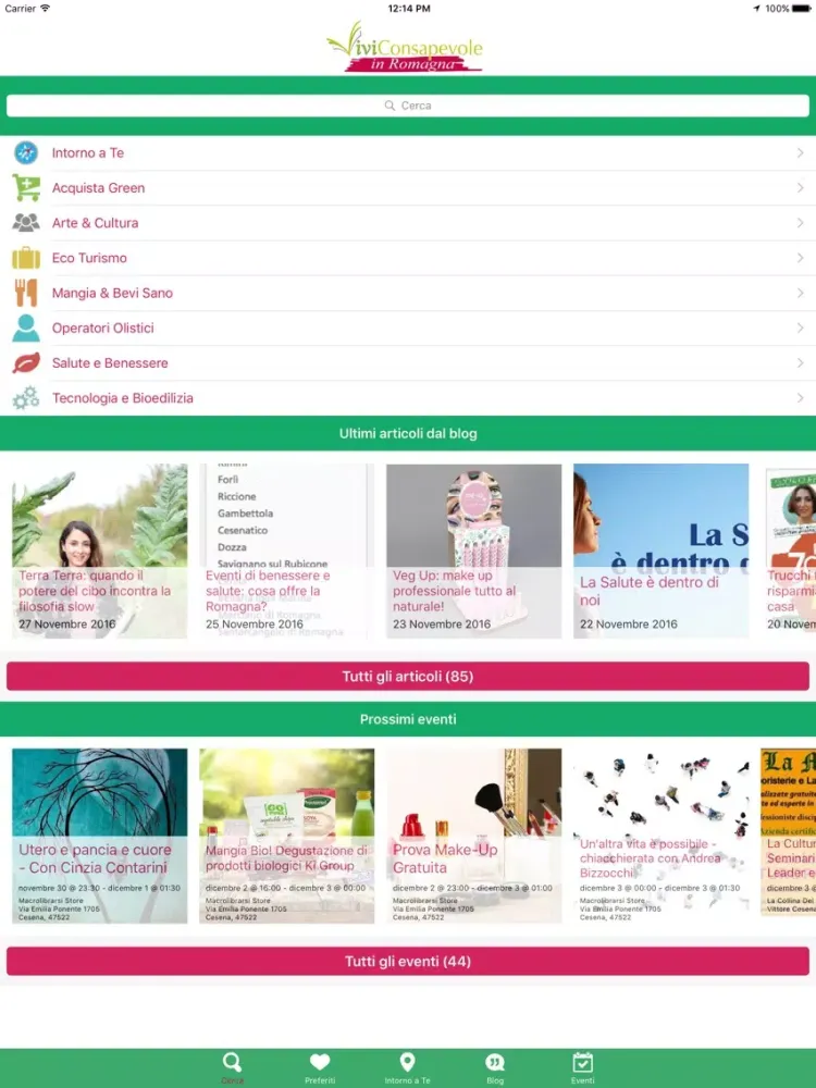 Zrzuty ekranu ViviConsapevole in Romagna iPad 