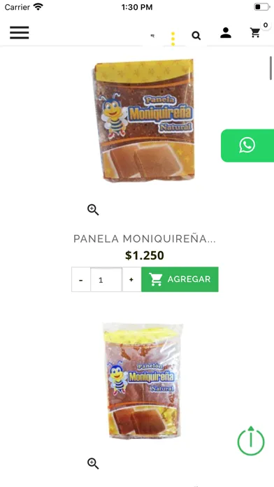 Tangkapan skrin Supermercado Comunal