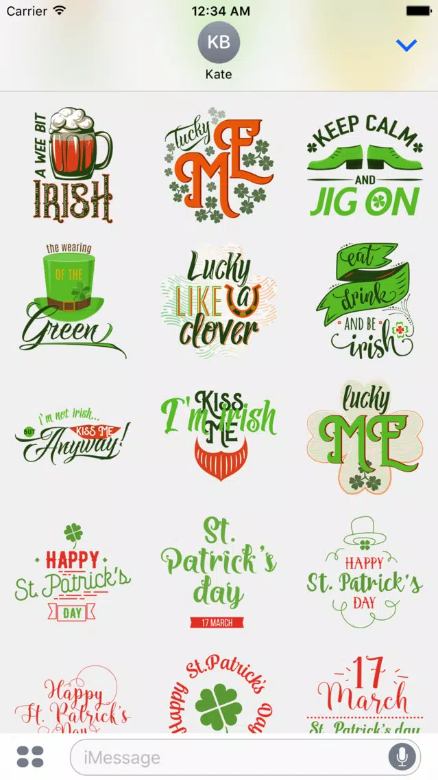 تصاویر St. Patrick's Day Greetings for iMessage Stickers