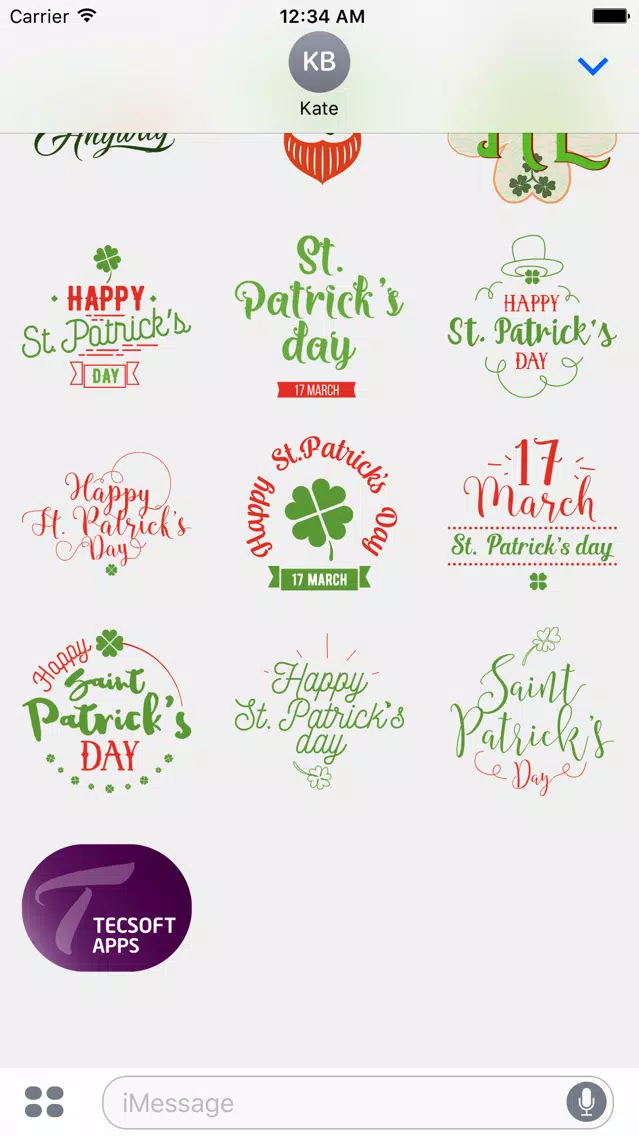 تصاویر St. Patrick's Day Greetings for iMessage Stickers