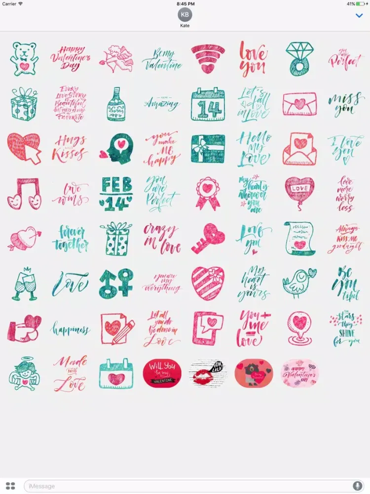 Capturas de pantalla de Valentine's Love Greetings for iMessage Stickers iPad 