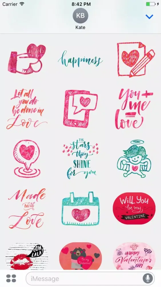 Capturas de pantalla de Valentine's Love Greetings for iMessage Stickers