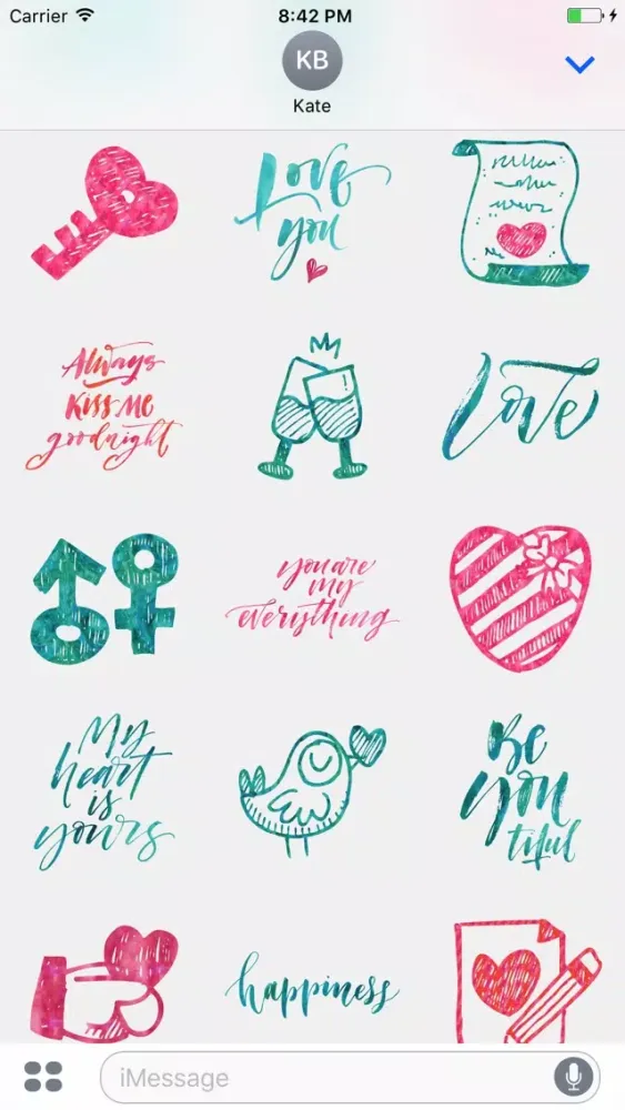 Capturas de pantalla de Valentine's Love Greetings for iMessage Stickers