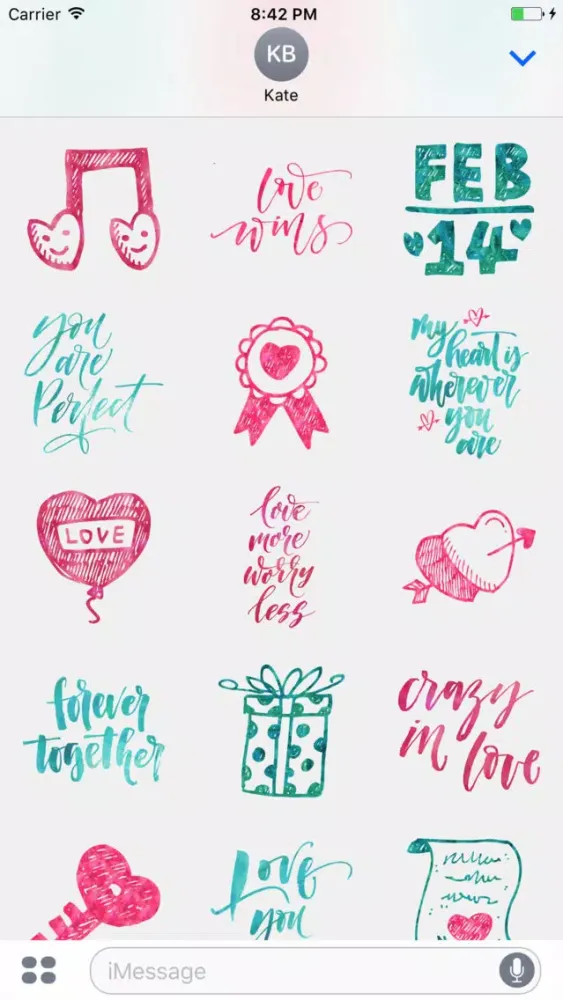 Capturas de pantalla de Valentine's Love Greetings for iMessage Stickers