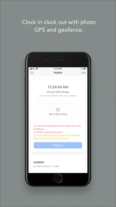 Скриншоты ClockIt - Time Clock App