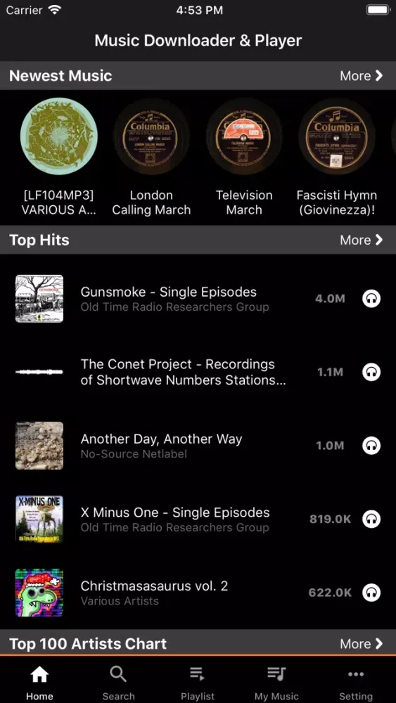 ภาพหน้าจอของ Music Downloader CC License