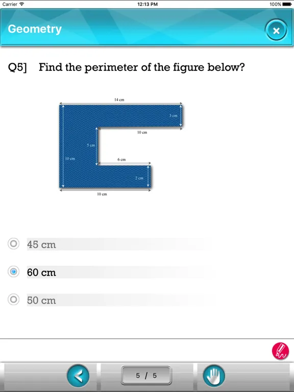 Tangkapan skrin CA 6th Math. iPad 