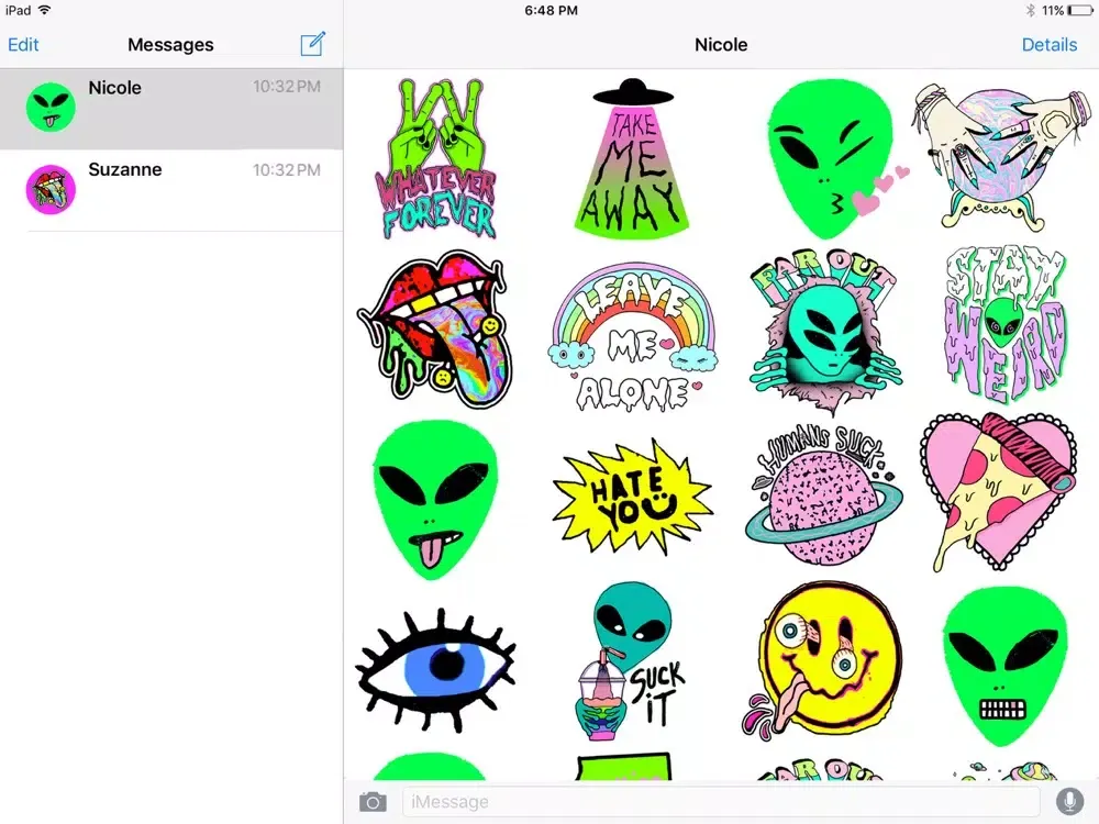 Capturas de pantalla de TEEN HEARTS - Alien Stickers for iMessage iPad 