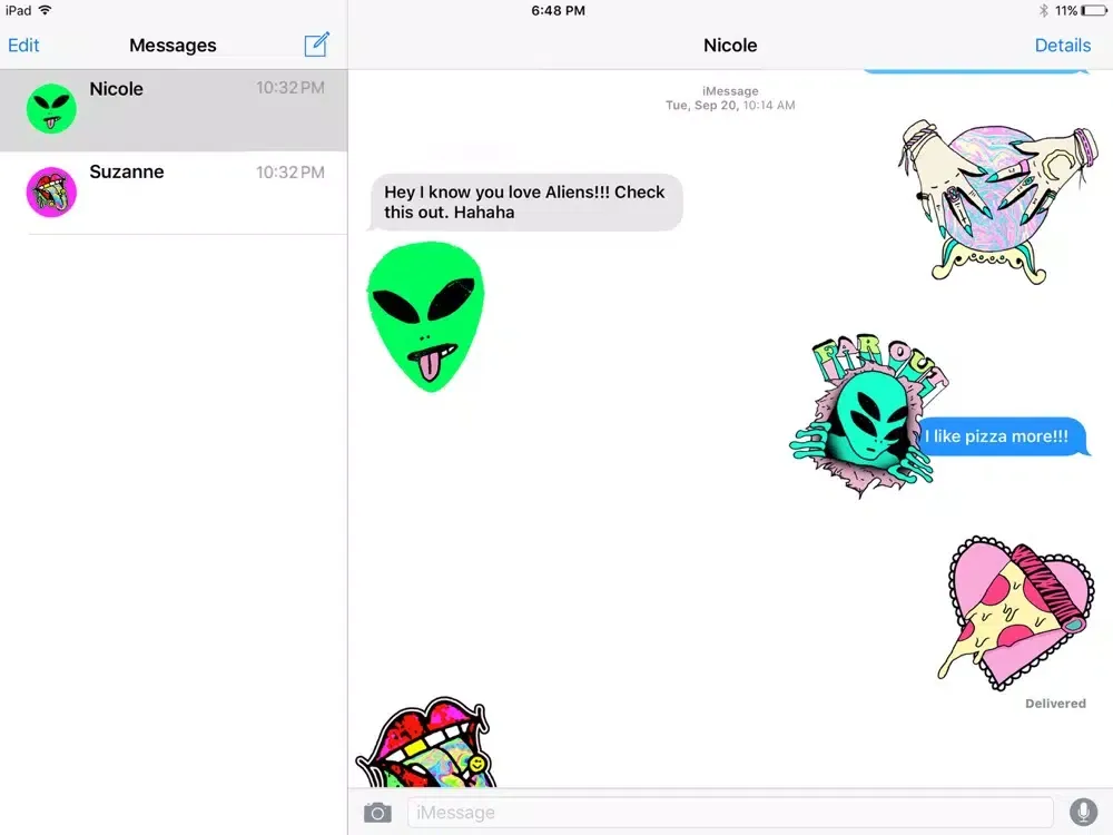 Capturas de pantalla de TEEN HEARTS - Alien Stickers for iMessage iPad 