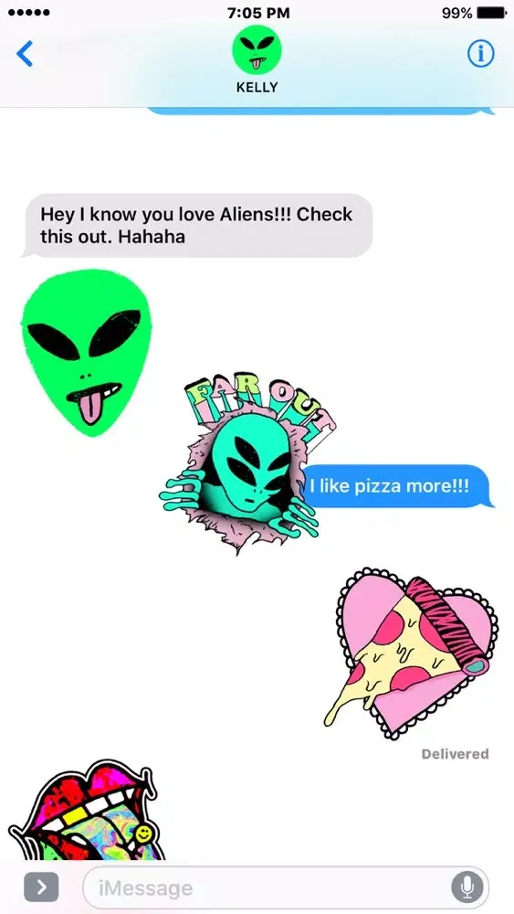 Capturas de pantalla de TEEN HEARTS - Alien Stickers for iMessage