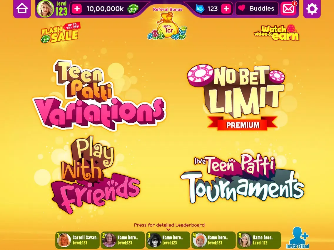 Teen Patti Platinum iPad  Screenshots