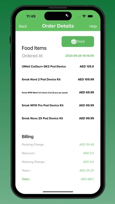 Ảnh chụp màn hình của Teerya Orders