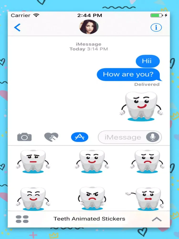 Teeth Cartoon Animated Sticker iPad  Ekran Görüntüleri