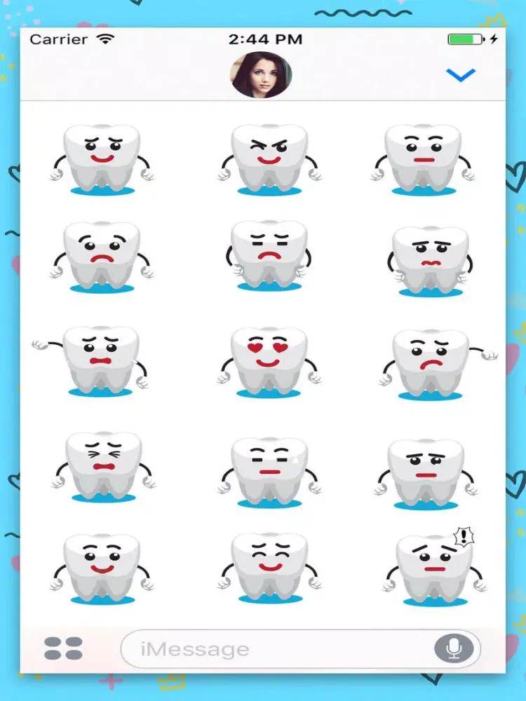 Teeth Cartoon Animated Sticker iPad  Ekran Görüntüleri