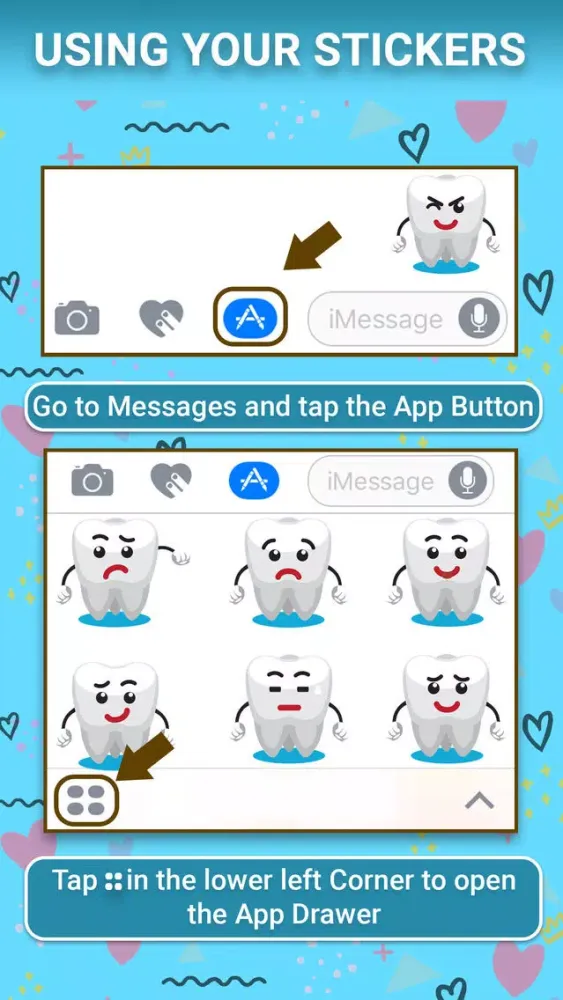 Teeth Cartoon Animated Sticker Ekran Görüntüleri