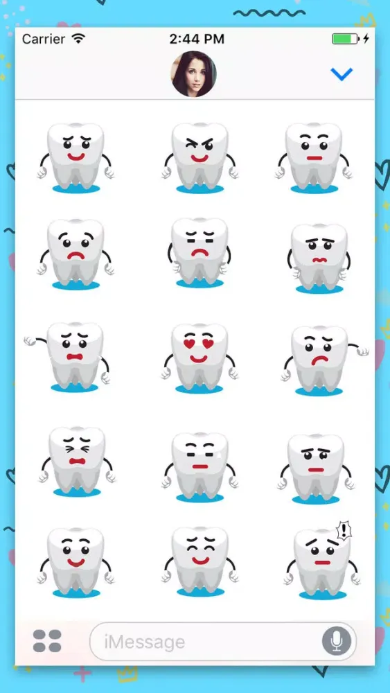 Teeth Cartoon Animated Sticker Ekran Görüntüleri