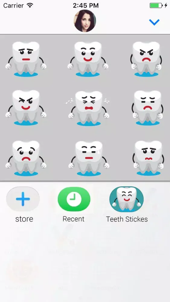 Teeth Cartoon Animated Sticker Ekran Görüntüleri