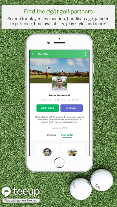Скриншоты Tee Up - Find Golf Partners