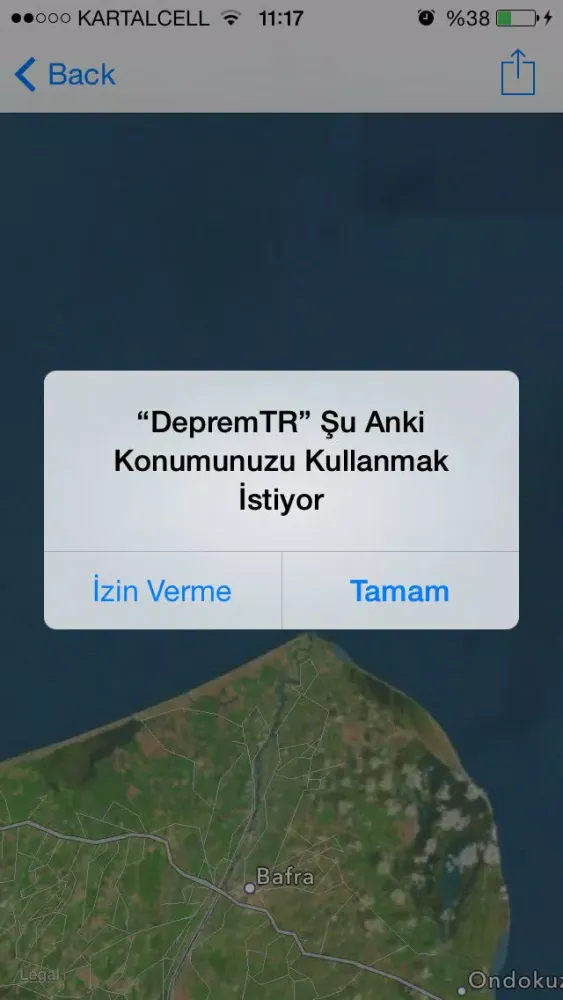 Tangkapan skrin Deprem Tr