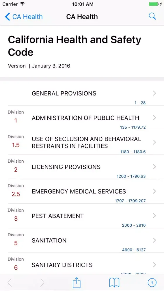 California Health and Safety سکرین شاٹس