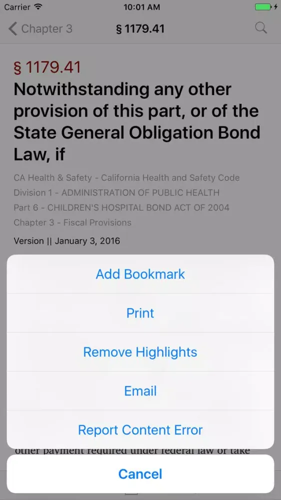 California Health and Safety سکرین شاٹس