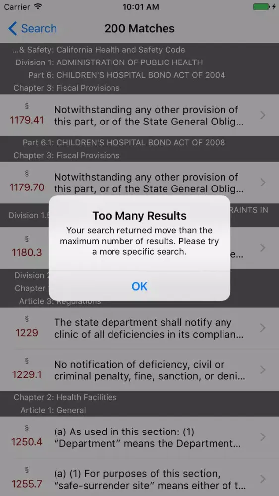 California Health and Safety سکرین شاٹس